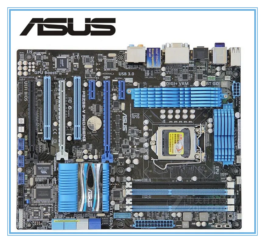 Б/у настольная Материнская плата Asus 1155 PRO/GEN3 разъем Z68 LGA i3 i5 i7 DDR3 32G SATA3 USB3.0