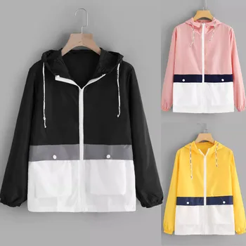 Fashion New Coats And Jackets Women Long Sleeve Patchwork Thin Skinsuits Hooded Zipper Pockets Coat 2020 Autumn
Fashion New Coats And Jackets Women Long Sleeve Patchwork Thin Skinsuits Hooded Zipper Pockets Coat 2020 Autumn