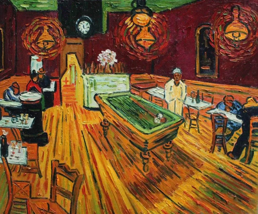 Фото Famous Living Room Oil Painting on Canvas Art The Night Cafe II by Vincent Van Gogh Scenery Impressionist Handpainted  Дом и | Рисование и каллиграфия (1382122890)