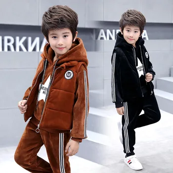 Unisex Boys Girls Sports 2 PCS/3 PCS Set (Vest + Hoodie+ Long Pant) Fashion Striped Thicken Gold Velvet Autumn Hoodies Suit
Unisex Boys Girls Sports 2 PCS/3 PCS Set (Vest + Hoodie+ Long Pant) Fashion Striped Thicken Gold Velvet Autumn Hoodies Suit