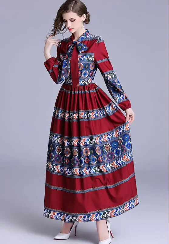 High Quality Hot Sale 2018 Autumn New Arrival Hot Sale V Collar Bowknot Flower Printed Long Sleeve Woman Long Dress Red
High Quality Hot Sale 2018 Autumn New Arrival Hot Sale V Collar Bowknot Flower Printed Long Sleeve Woman Long Dress Red