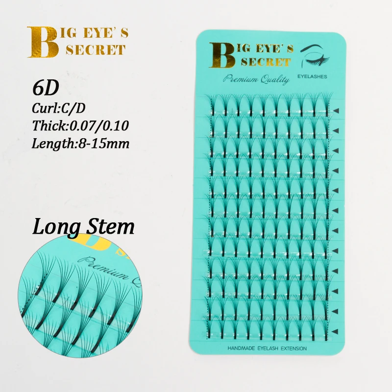 Big eye's secret long Stem Pre fanned 6D premade fans Volume Eyelashes Extension Private label C D Curl Hand Made Silk lashes
Big eye's secret long Stem Pre fanned 6D premade fans Volume Eyelashes Extension Private label C D Curl Hand Made Silk lashes