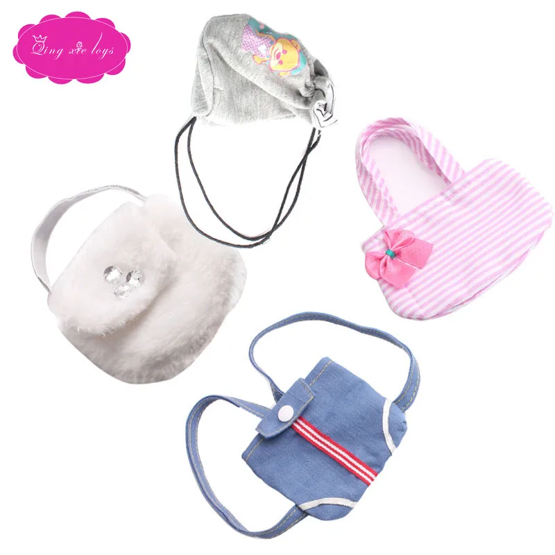 18 inch Girls doll bag Backpack Handbag Cloth American newborn Inclined shoulder bag Baby toys fit 43 cm baby dolls c221
18 inch Girls doll bag Backpack Handbag Cloth American newborn Inclined shoulder bag Baby toys fit 43 cm baby dolls c221