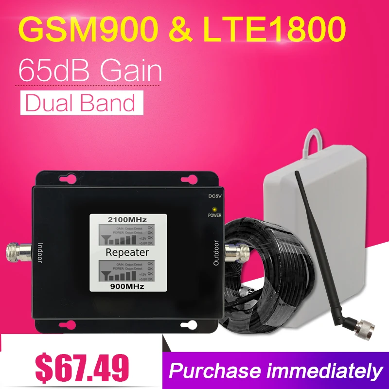 Repeater GSM 900 LTE 1800 Mobile Phone Cellular Signal Booster 65dB 2G 4G GSM DCS Cellphone Repeater Repetidor Antena Celular
Repeater GSM 900 LTE 1800 Mobile Phone Cellular Signal Booster 65dB 2G 4G GSM DCS Cellphone Repeater Repetidor Antena Celular