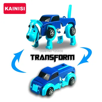 KAINISI 4 colors 14CM Automatic transform Dog Car Vehicle