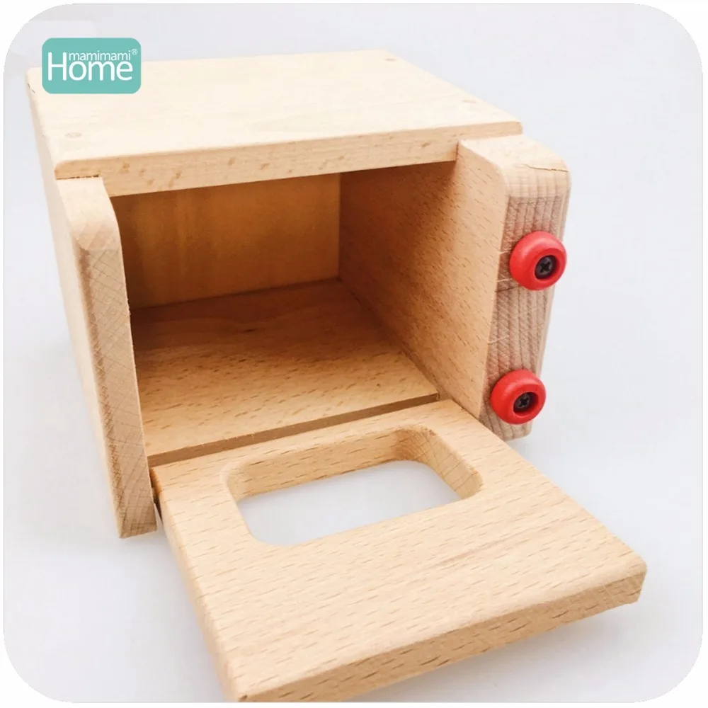 

MamimamiHome Beech Wood Microwave Oven Blocks Wooden Children Learning Education Toy For Children Montessori Toys Kitchen Toys