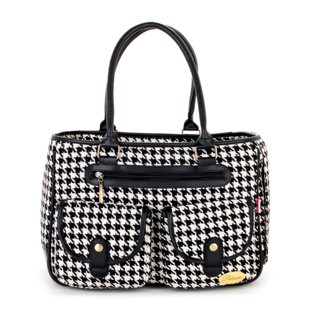 Black Houndstooth Pattern Coarse Grain Pet Dogs Carrier Bag Fashion Small Puppy Dogs Bag
Black Houndstooth Pattern Coarse Grain Pet Dogs Carrier Bag Fashion Small Puppy Dogs Bag