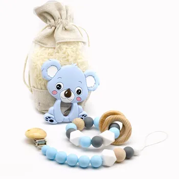 5-color koala pacifier clips material food-grade silica gel bisphenol A free dummy clip toy gift for baby teeth Necklace
5-color koala pacifier clips material food-grade silica gel bisphenol A free dummy clip toy gift for baby teeth Necklace