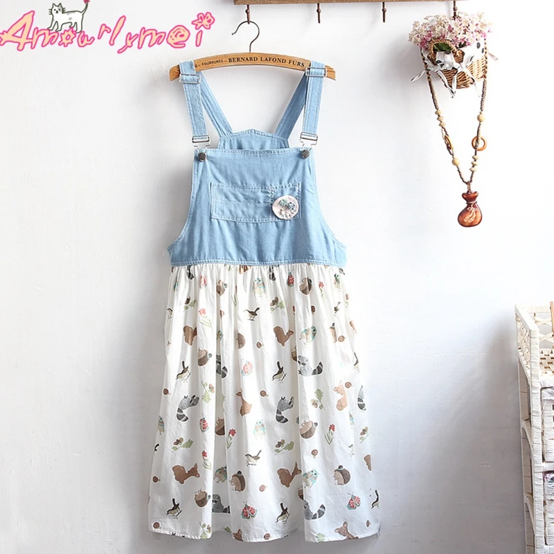 Japanese Style Mori Girl Cute Cartoon Printing Sleveless Patchwork Spaghetti Strap Mini Dress 2018 Summer Vestido Women Dresses
Japanese Style Mori Girl Cute Cartoon Printing Sleveless Patchwork Spaghetti Strap Mini Dress 2018 Summer Vestido Women Dresses
