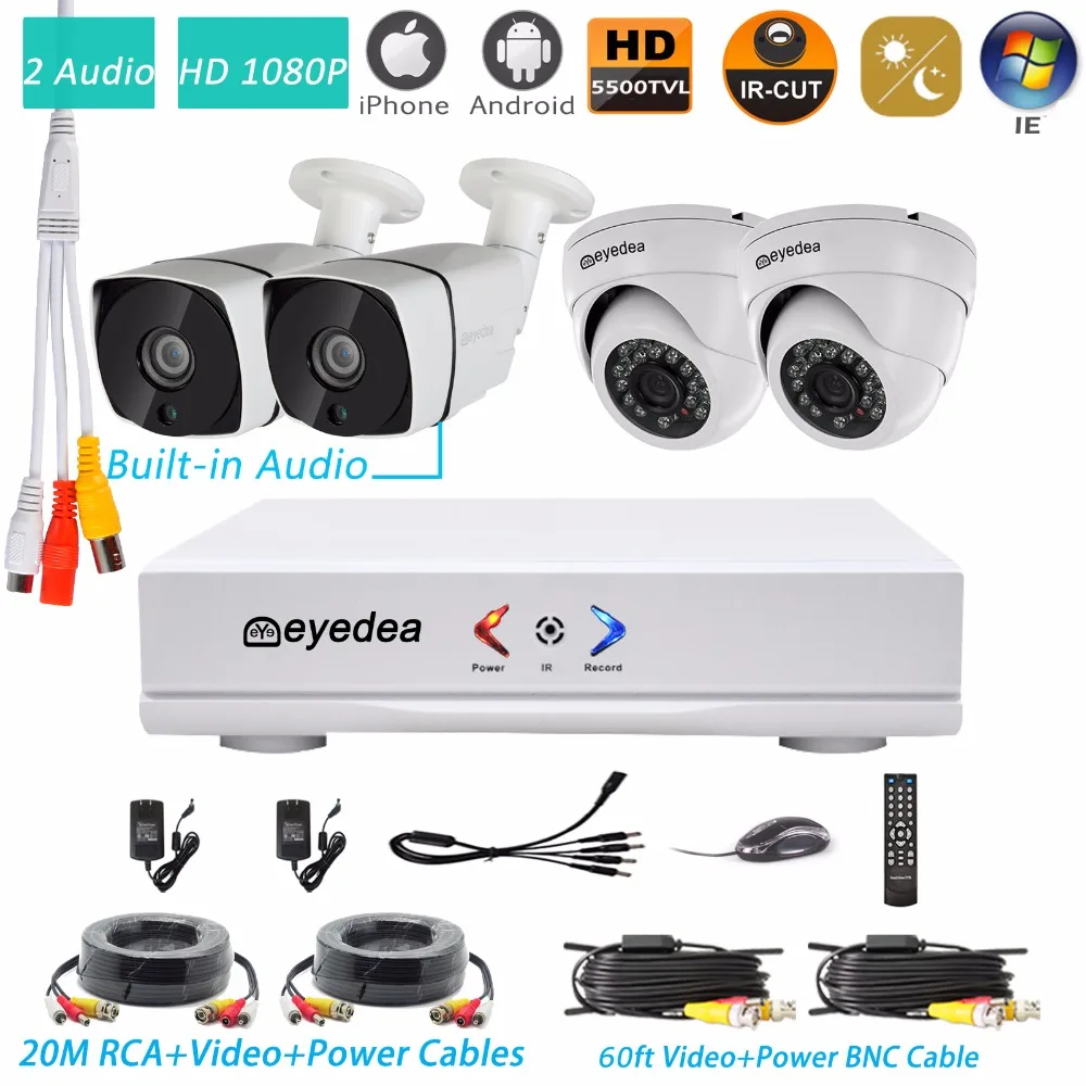 Eyedea 4 CH HDMI DVR Recorder Audio Video 1080P 2.0MP 5500TVL Dome Bullet Night Vision Surveillance CCTV Security Camera System
Eyedea 4 CH HDMI DVR Recorder Audio Video 1080P 2.0MP 5500TVL Dome Bullet Night Vision Surveillance CCTV Security Camera System