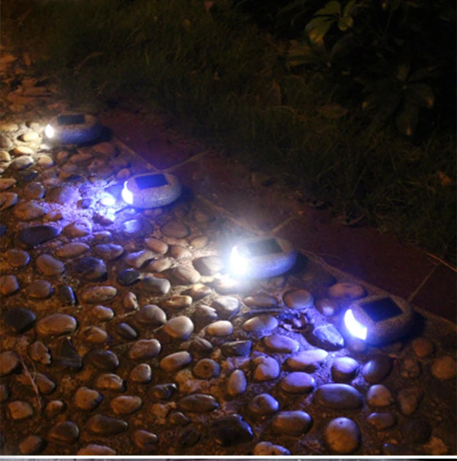 Solar Light For Garden Decoration Outdoor Path light Pebbles Stones LED Rock Light Waterproof Driveway Walkway Solar Stones Lamp 6