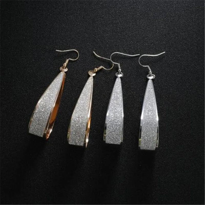 

Fashion Statement Extendy Gold Sliver Color Frosted Metal Drop Earrings Women Europe Dangle Cheap Earring Brincos Bijoux Female