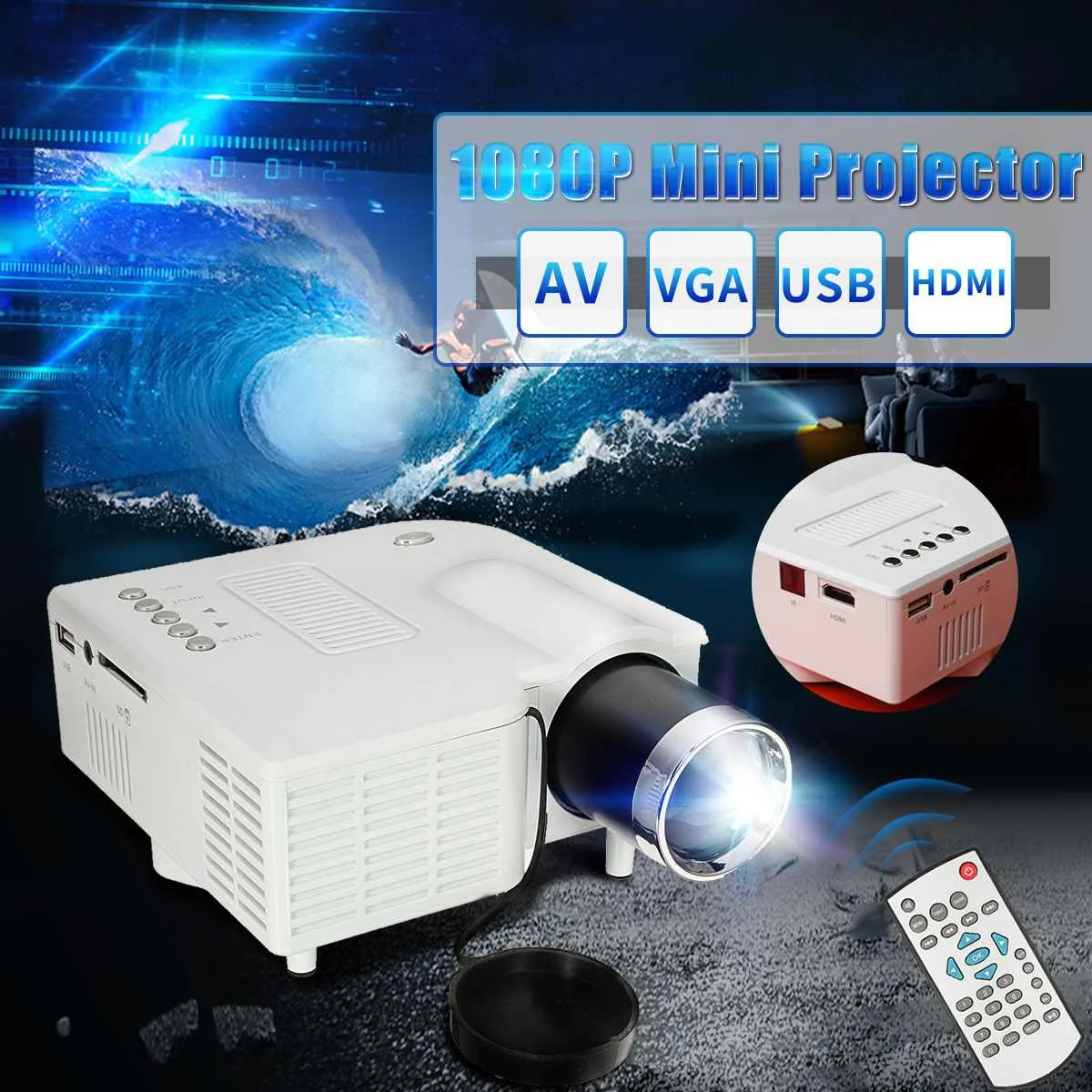 Full HD 1080P Home Theater LED Mini Multimedia Projector Cinema USB TV HDMI MT Portable Home Video Equipment Video Beamer Set
Full HD 1080P Home Theater LED Mini Multimedia Projector Cinema USB TV HDMI MT Portable Home Video Equipment Video Beamer Set