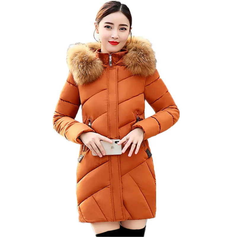 Lady Down Jacket Warm Thick Large Fur Cotton-padded Coat Winter Long Parka Women Orange Gray Black Red Outerwear Clothing
Lady Down Jacket Warm Thick Large Fur Cotton-padded Coat Winter Long Parka Women Orange Gray Black Red Outerwear Clothing