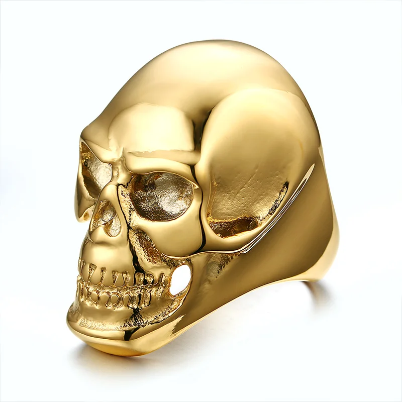 Men's Stainless Steel Gold Tone Large Heavy Skull Biker Ring US Size 8-12 Halloween Jewellery
Men's Stainless Steel Gold Tone Large Heavy Skull Biker Ring US Size 8-12 Halloween Jewellery