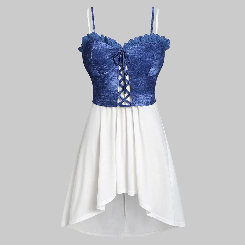 Rosegal Plus Size High Low Tanks Top Lace Up Waistcoat Sleeveless Spaghetti Strap Casual Women Camis Sexy Lace Long Shirt 5XL
Rosegal Plus Size High Low Tanks Top Lace Up Waistcoat Sleeveless Spaghetti Strap Casual Women Camis Sexy Lace Long Shirt 5XL