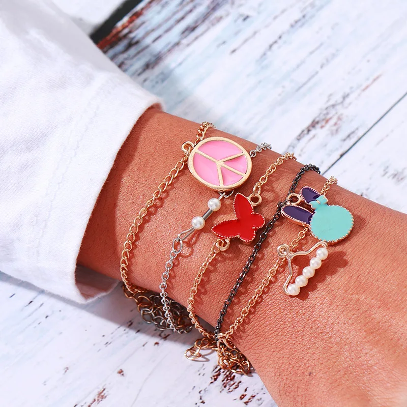 5pcs/set Candy Color Enamel Rabbit Lemon Pearls Butterfly Charm Bracelets Bangles For Women Bohemian Colorful Bracelets Set
5pcs/set Candy Color Enamel Rabbit Lemon Pearls Butterfly Charm Bracelets Bangles For Women Bohemian Colorful Bracelets Set