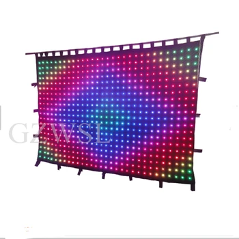 Free Shipping P18 2*7M Stage background decoration light DMX screen display video flexible led curtain
Free Shipping P18 2*7M Stage background decoration light DMX screen display video flexible led curtain
