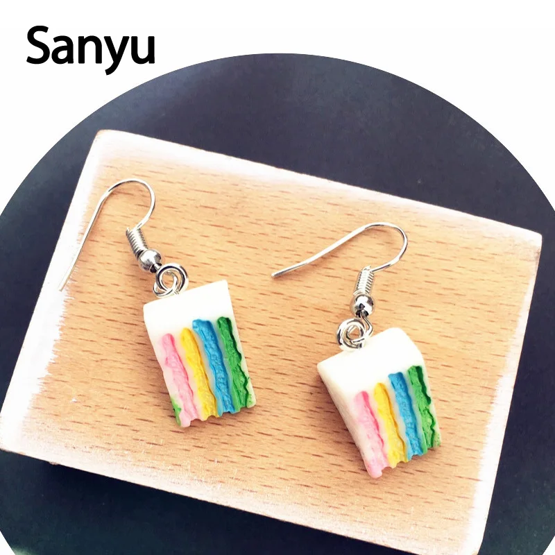 Super Lovely Milk Chocolate Rainbow Cake Food Drop Earrings for Female Colorful Fashion Creative Cute Cake Bread Dangle Earrings
Super Lovely Milk Chocolate Rainbow Cake Food Drop Earrings for Female Colorful Fashion Creative Cute Cake Bread Dangle Earrings