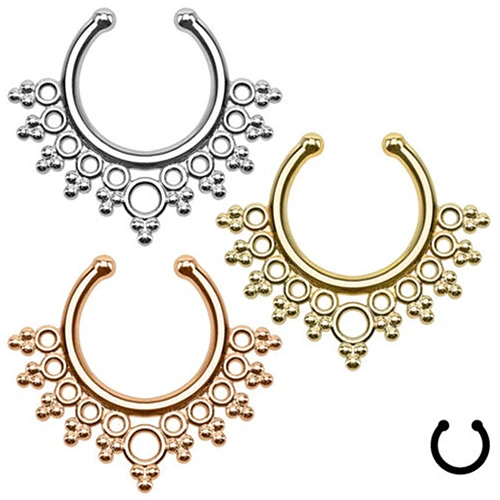 Clip On Fake Septum Clicker Non Piercing Nose Ring Hoop Beaded Body Jewelry 6TBD
Clip On Fake Septum Clicker Non Piercing Nose Ring Hoop Beaded Body Jewelry 6TBD