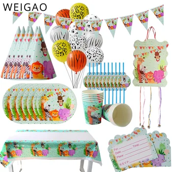 WEIGAO Safari Birthday Jungle Animal Party Decor Lion Tiger Monkey Paper Plate Cup Banner for Birthday Party Decoration Kids
WEIGAO Safari Birthday Jungle Animal Party Decor Lion Tiger Monkey Paper Plate Cup Banner for Birthday Party Decoration Kids