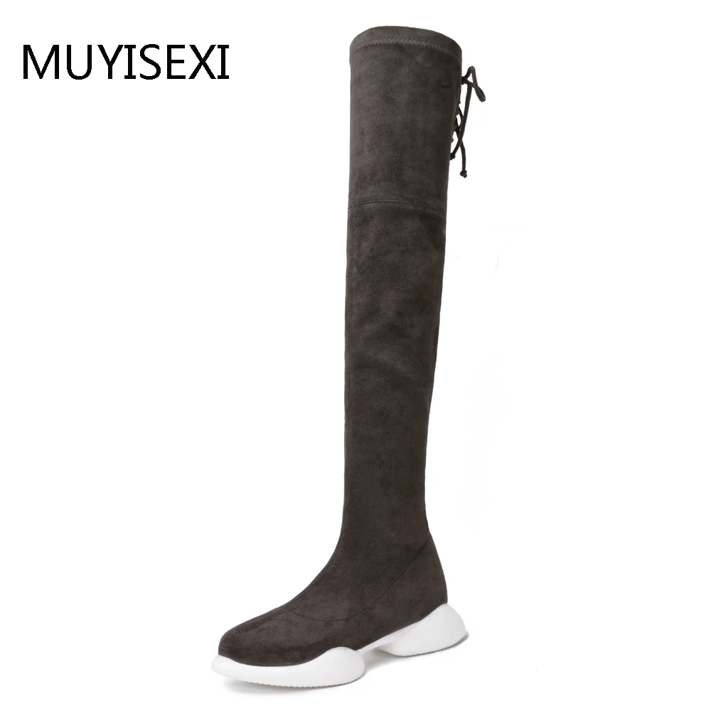Over the Knee Boots High Quality Flock Elastic Boots Tube Winter Women Boots Fashion Flat Low-Heeled Gray Black BLQ02 MUYISEXI
Over the Knee Boots High Quality Flock Elastic Boots Tube Winter Women Boots Fashion Flat Low-Heeled Gray Black BLQ02 MUYISEXI