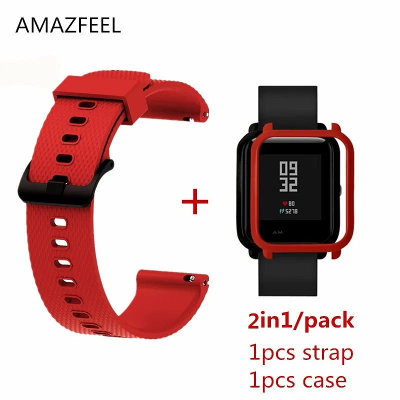 AMAZFEEL 2in1/Pack 20mm Silicone Strap + Hard PC Watch Case For Xiaomi Huami Amazfit Bip Wrist strap Soft Waterproof Dustproof
AMAZFEEL 2in1/Pack 20mm Silicone Strap + Hard PC Watch Case For Xiaomi Huami Amazfit Bip Wrist strap Soft Waterproof Dustproof