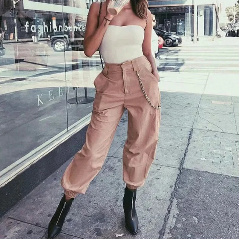 SAILING LU Women Camouflage Pants High Waist Cargo Pants Autumn Print Ladies Pants Female Daily Trousers With Chains Cool WKX478
SAILING LU Women Camouflage Pants High Waist Cargo Pants Autumn Print Ladies Pants Female Daily Trousers With Chains Cool WKX478