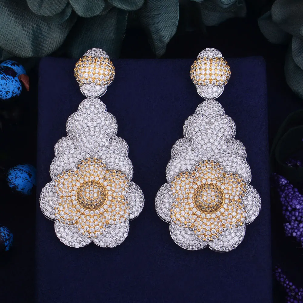 GODKI 64mm Luxury Trendy Cotton Candy Flower Full Mirco Paved Zirconium Naija Wedding Party Earring Fashion Jewelry for Women
GODKI 64mm Luxury Trendy Cotton Candy Flower Full Mirco Paved Zirconium Naija Wedding Party Earring Fashion Jewelry for Women