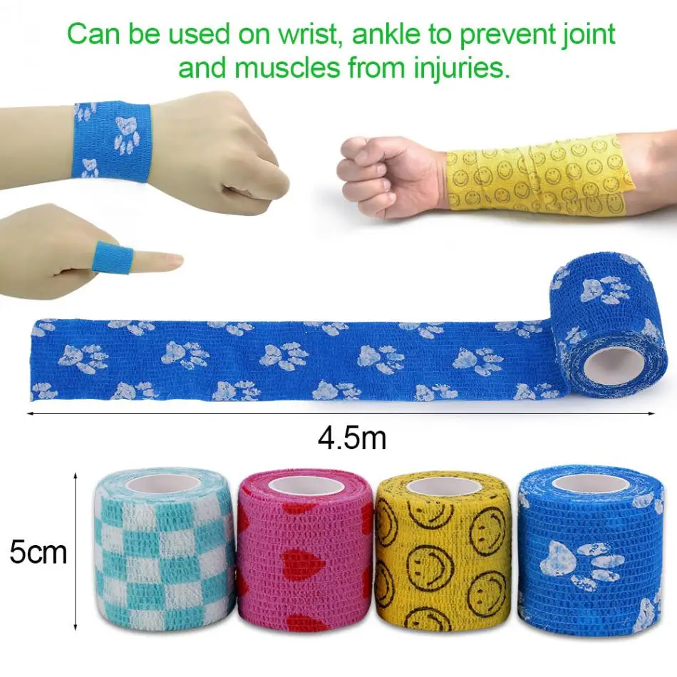 

4.5m Non-woven Fabric Self-Adhering Bandage Wraps Knee Ankle Brace Elastic Sport Joints Support Tape First Aid Medical Bandage