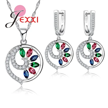 Colorful Peacock Design Animal Fashion Jewelry Set Beautiful CZ Crystal 925 Sterling Silver Christmas Birthday Gift Wholesale
Colorful Peacock Design Animal Fashion Jewelry Set Beautiful CZ Crystal 925 Sterling Silver Christmas Birthday Gift Wholesale