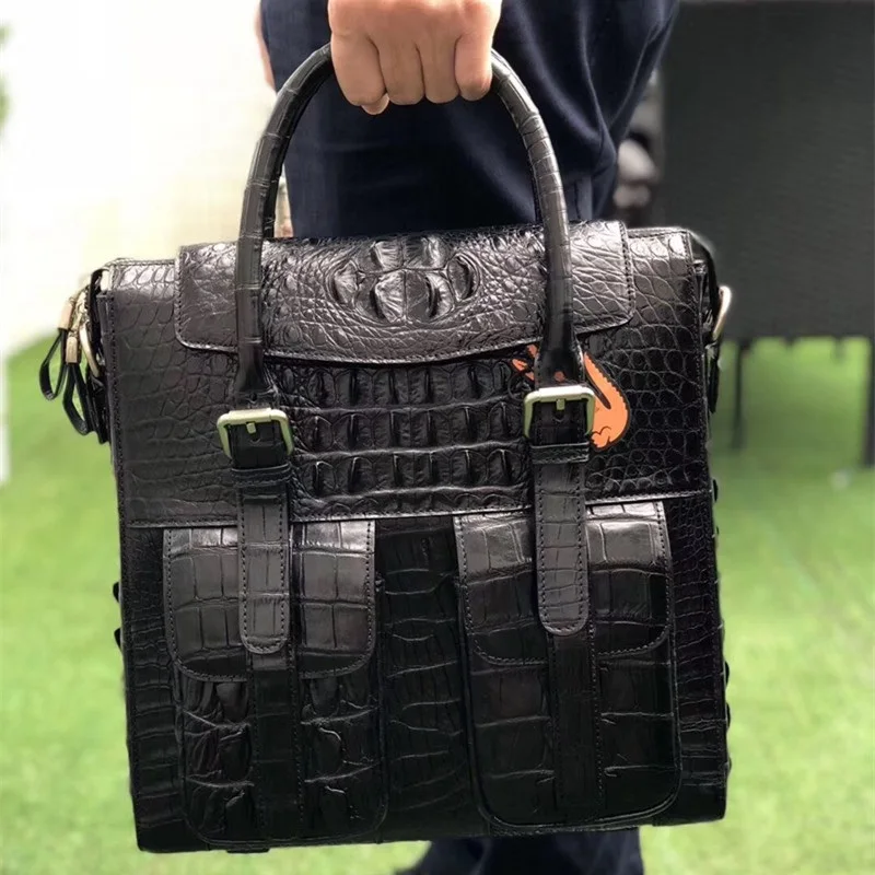 Casual Designer Genuine Crocodile Leather Men's Flap Pockets Top handle Handbag Alligator Skin Male Large Shoulder Messenger Bag
Casual Designer Genuine Crocodile Leather Men's Flap Pockets Top handle Handbag Alligator Skin Male Large Shoulder Messenger Bag