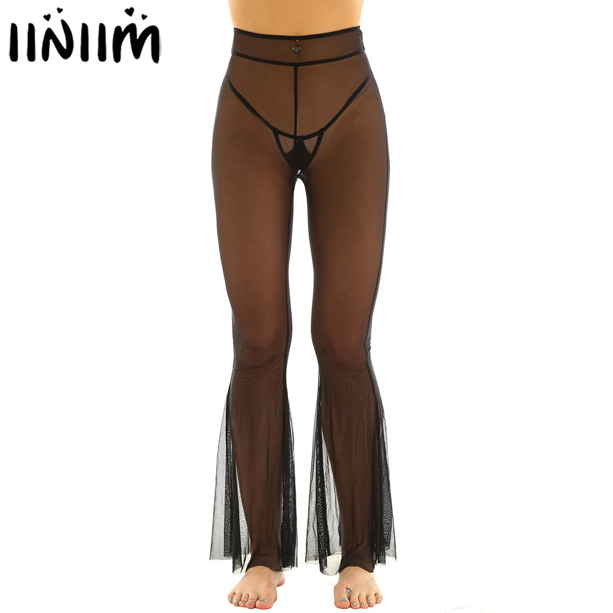 Womens Mesh See Throuth Sexy Dance Clubwear Sheer High Waisted Long Bell Bottom Pants Summer Swimwear Cover Up Pants
Womens Mesh See Throuth Sexy Dance Clubwear Sheer High Waisted Long Bell Bottom Pants Summer Swimwear Cover Up Pants