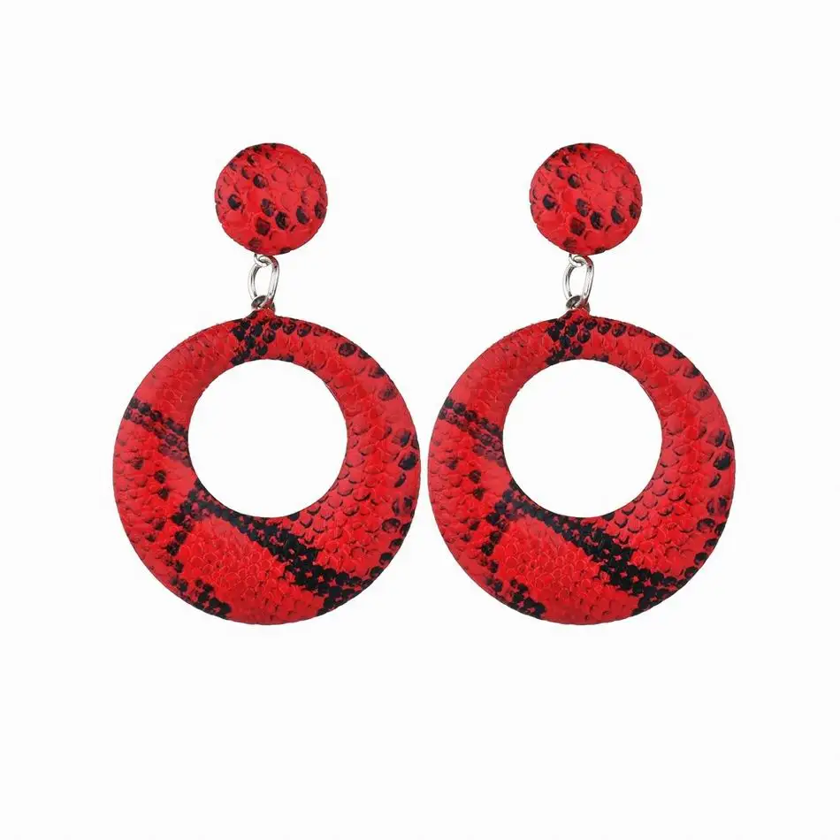 Fashion Creative Leather Earrings for Women Snake Skin Leopard Pattern Round Korean Net Red PU Drop Earring 2019 Women Jewelry
Fashion Creative Leather Earrings for Women Snake Skin Leopard Pattern Round Korean Net Red PU Drop Earring 2019 Women Jewelry