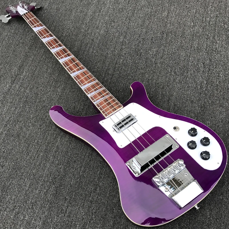 4 strings Electric Bass guitar in Trans-Purple color with Flame Maple Top, Bass guitarra, All Color are Available
4 strings Electric Bass guitar in Trans-Purple color with Flame Maple Top, Bass guitarra, All Color are Available