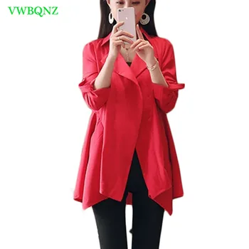 Windbreaker Coat Women Spring Summer New Korean Slim Long Trench Coats Lady Temperament Irregular Plus size Top Coats 4XL A172
Windbreaker Coat Women Spring Summer New Korean Slim Long Trench Coats Lady Temperament Irregular Plus size Top Coats 4XL A172
