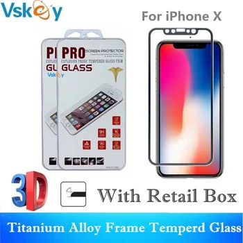 VSKEY 100pcs 3D Titanium Alloy Frame Tempered Glass For iphone X Full Cover Screen Protector 6 6s 7 8 Plus With Retail Box
VSKEY 100pcs 3D Titanium Alloy Frame Tempered Glass For iphone X Full Cover Screen Protector 6 6s 7 8 Plus With Retail Box