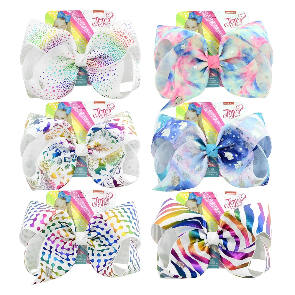 8 inch JOJO Boutique Ribbon Bows With Clip 6PCS Metallic Unicorn Stripe Polka Dots Print Hair Bows Hair Accessories for Women
8 inch JOJO Boutique Ribbon Bows With Clip 6PCS Metallic Unicorn Stripe Polka Dots Print Hair Bows Hair Accessories for Women