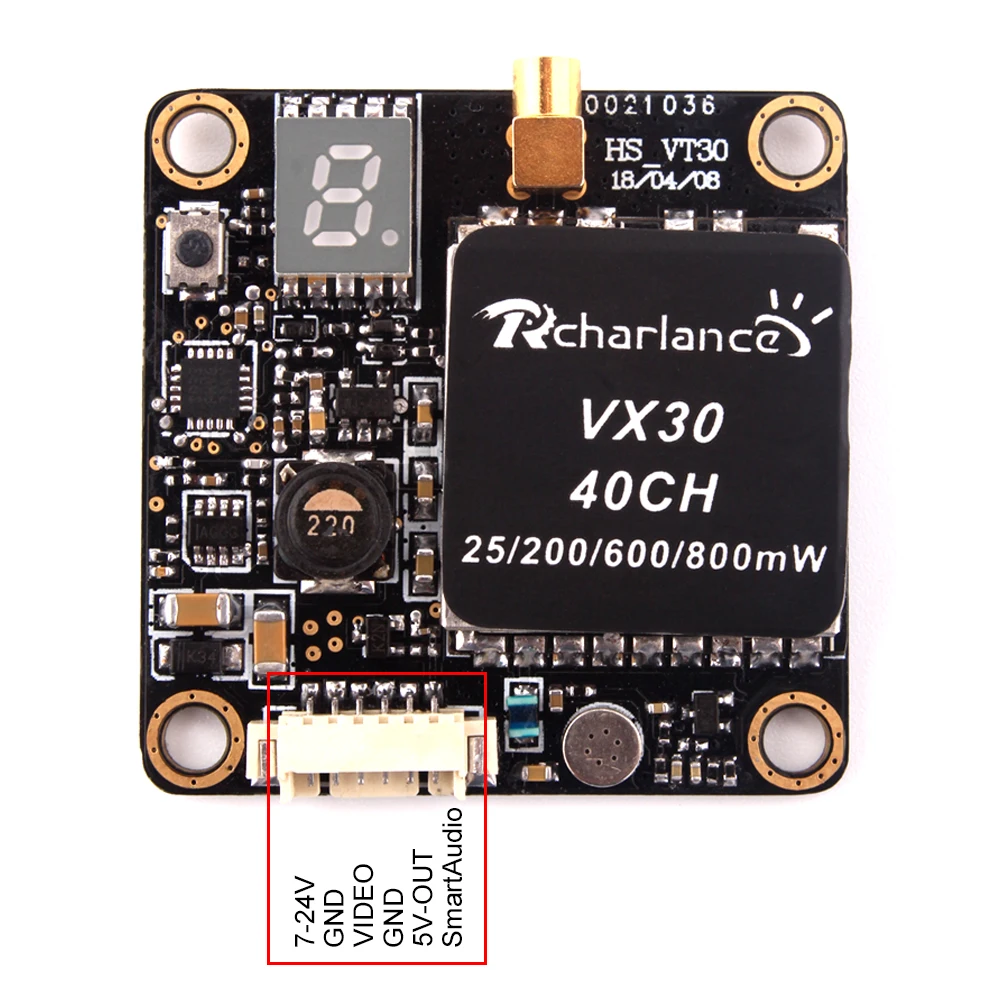 

VX30 5.8G FPV 40CH 25mW 200mW 600mW 800mW Switchable Transmitter for RC Racing Quadcopter Drone RC Helicopter