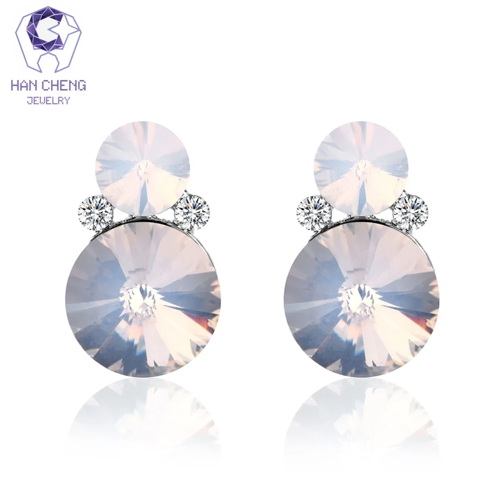 HanCheng New Luxury Circle Silver Plated Nail CZ Zircon Gem Stone Opal Crystal Stud Earrings For Women Jewelry brincos bijoux
HanCheng New Luxury Circle Silver Plated Nail CZ Zircon Gem Stone Opal Crystal Stud Earrings For Women Jewelry brincos bijoux
