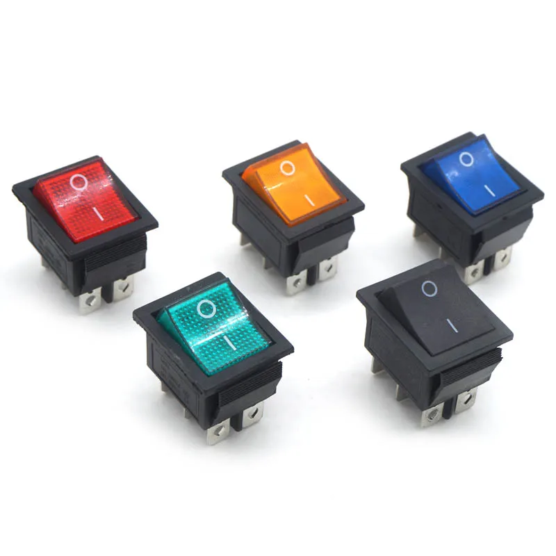 Latching Rocker Switch Power Switch I/O 6 Pins with Light 16A 250VAC 20A 125VAC KCD4
Latching Rocker Switch Power Switch I/O 6 Pins with Light 16A 250VAC 20A 125VAC KCD4