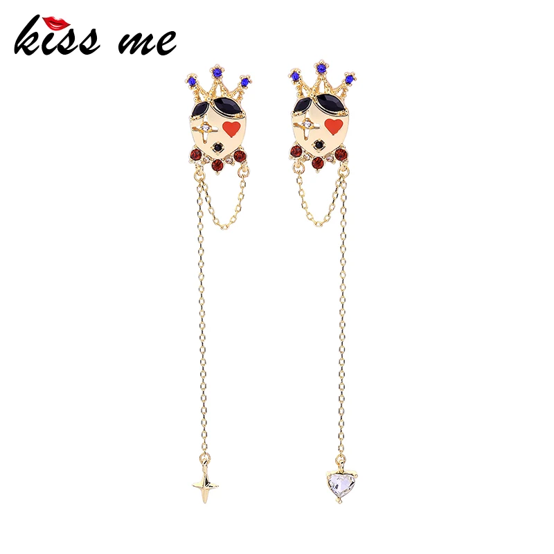 KISS ME Double Style Cute Resin Clown King Crown Red Blue Crystal Long Dangle Earrings For Women Gifts Ear Pin Charm Accessories
KISS ME Double Style Cute Resin Clown King Crown Red Blue Crystal Long Dangle Earrings For Women Gifts Ear Pin Charm Accessories