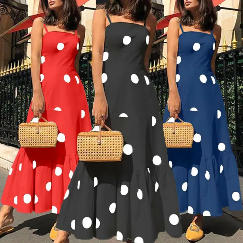 Polka Dot Dress Fashion Women 2019 Summer Strap Long Maxi Dress Prom Evening Party Summer Beach Casual Long Sundress New
Polka Dot Dress Fashion Women 2019 Summer Strap Long Maxi Dress Prom Evening Party Summer Beach Casual Long Sundress New