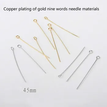 DIY earring Necklace hand chain accessories fittings copper plating white gold nine word needle string bead bending needle
DIY earring Necklace hand chain accessories fittings copper plating white gold nine word needle string bead bending needle