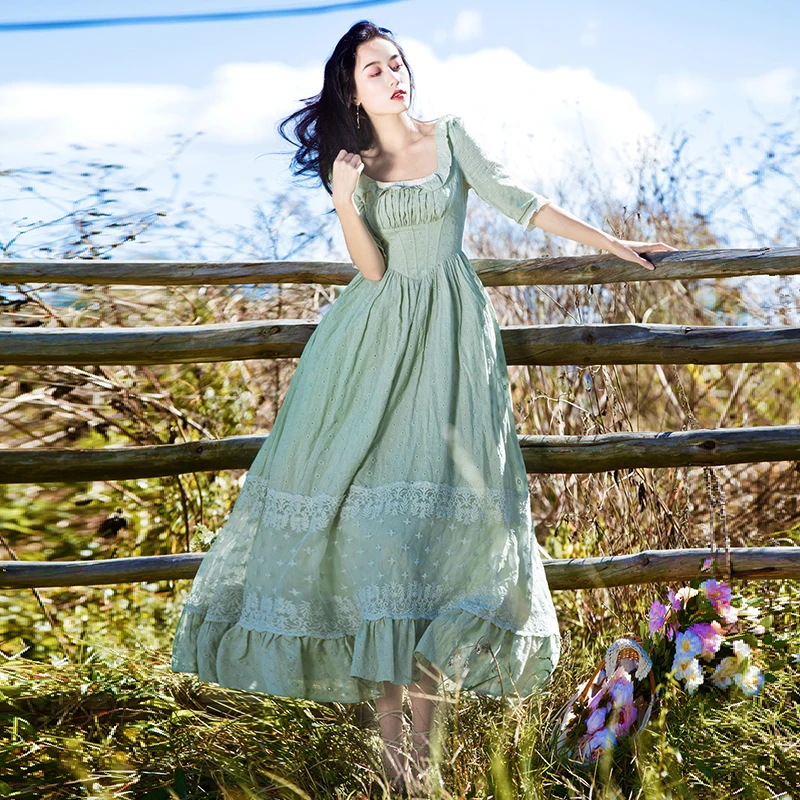 2018 Summer Women Dresses Vintage Elegant One pieces Embroidery Half sleeve Swing Long Dress Vestidos
2018 Summer Women Dresses Vintage Elegant One pieces Embroidery Half sleeve Swing Long Dress Vestidos