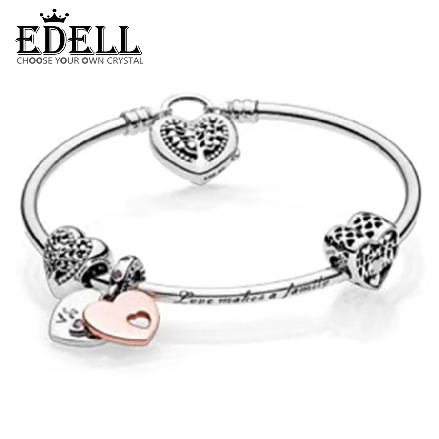 EDELL 100% 925 Sterling Silver 1:1 Authentic Charm Of Life Tree And Affection Bracelet Suit DIY Gift Women Original Jewelry Pan
EDELL 100% 925 Sterling Silver 1:1 Authentic Charm Of Life Tree And Affection Bracelet Suit DIY Gift Women Original Jewelry Pan