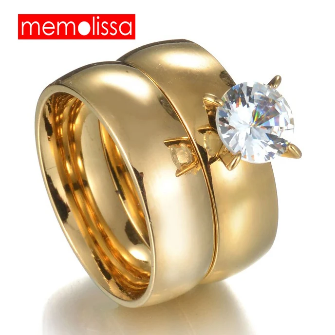 MeMolissa 6mm x2 Luxury Crystal White Zircon Gold Color Stainless Steel Ring Jewelry Fashion Men Women Wedding Couples Rings
MeMolissa 6mm x2 Luxury Crystal White Zircon Gold Color Stainless Steel Ring Jewelry Fashion Men Women Wedding Couples Rings