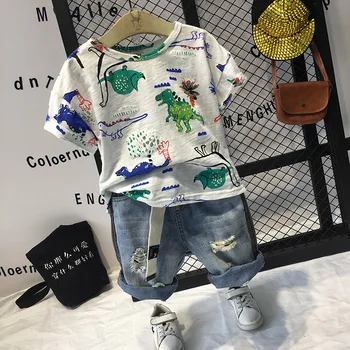 2PCS boys fashion clothing set kids dinosaur printed short sleeve t shirt and holes short set baby casual clothes children 2-7T
2PCS boys fashion clothing set kids dinosaur printed short sleeve t shirt and holes short set baby casual clothes children 2-7T