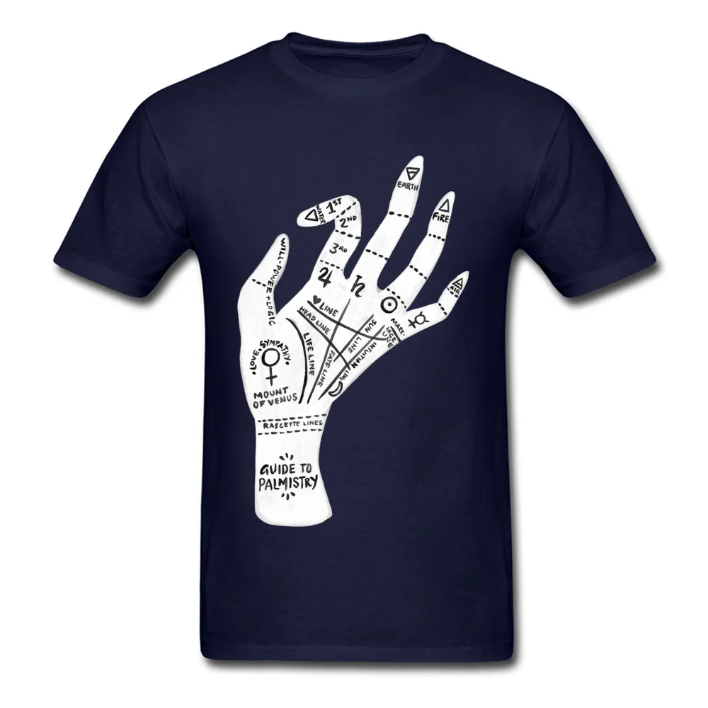 Tops T Shirt Palm-Reading-0627 Summer Autumn Short Sleeve Cotton Crew Neck Men's T Shirts Casual Top T-shirts 2018 Popular Palm-Reading-0627 navy
