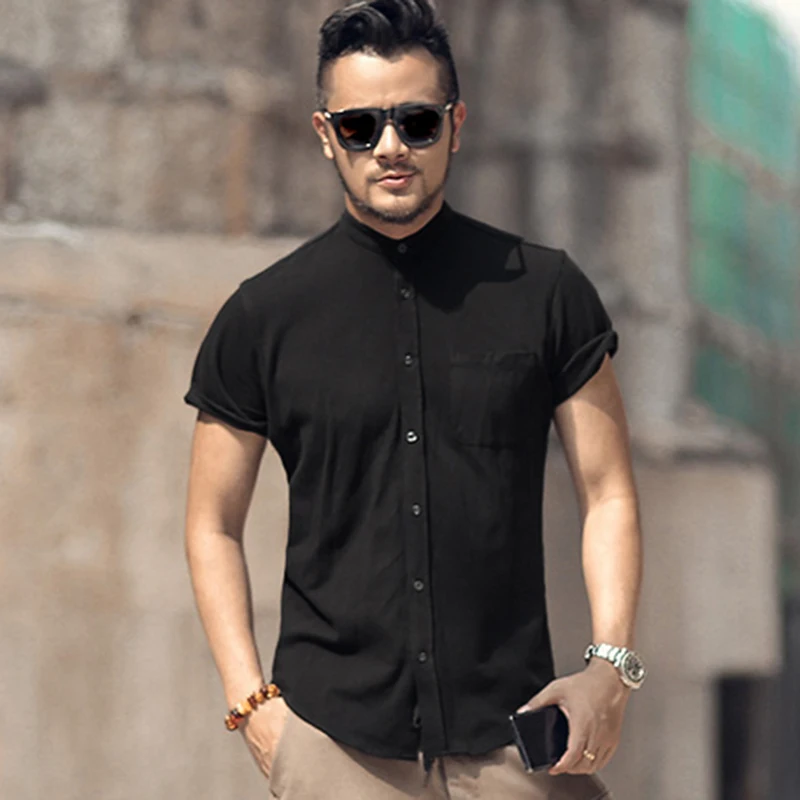 Men Cotton Bead Fabric Pure Color Short Sleeve Casual Shirt Summer Man European Style Slim Brand Design Pocket Shirts New S866
Men Cotton Bead Fabric Pure Color Short Sleeve Casual Shirt Summer Man European Style Slim Brand Design Pocket Shirts New S866